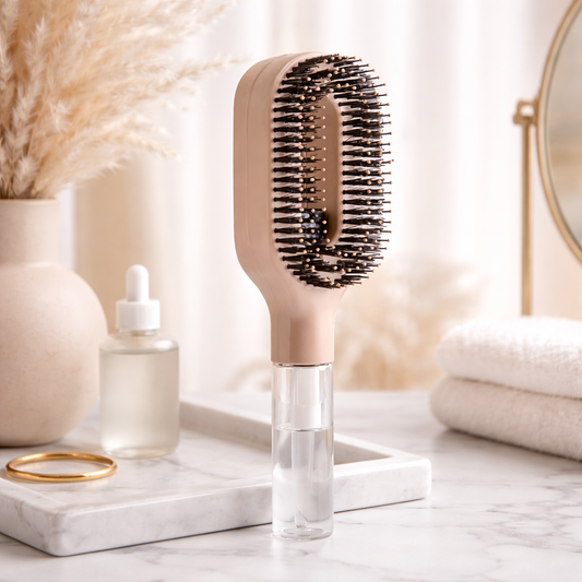 WANMEI™ 2w1 Wielofunkcyjny Grzebień z Butelką do Rozpylania – Profesjonalna Stylizacja i Odżywienie Bez Wysiłku
